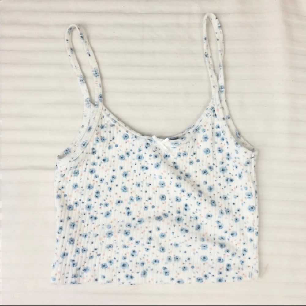 brandy melville blue floral tank